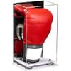 Better Display Cases Acrylic Vertical Boxing Glove Display Case with Mirror Case, Silver Risers and White Base - 8" x 6" x 14" (A092/V18) view 1
