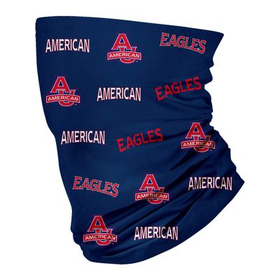 American University Navy Logo Design Neck Gaiters for Men and Women - Four Way Stretch Fabric Breathable Neck Warmer