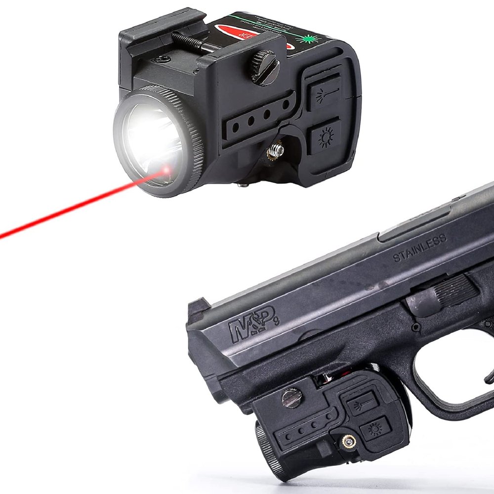 Laser Sight for Pistol, Lasercross Laser Light Combo, Airsoft Gun Lasers with Magnetic Rechargeable and Strobe Function, Bright Pistol Flashlight with Standard Picatinny Rail for Handgun and Shotguns