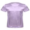 iiniim Men's Shiny Satin Classic fit Fit V-Neck T-Shirt Ice Silky Pajamas Tops Undershirt Purple Large view 4