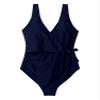 Alvivi Womens Maternity Bikini Swimsuits One Piece V Neck Pregnancy Swimwear Monokini Tie Front Bowknot Bathing Suit Navy Blue S view 3