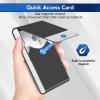 DMFLY Business Card Holder, Metal Slim Business Card Case, Pocket Card Holder for Women or Men, PU Leather Business Card Holder Case RFID Blocking Name Card Holder with Magnetic Closure, Black Carbon view 4
