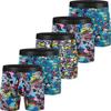 CONKEND Mens Boxer Briefs Cotton Underwear Breathable no Ride up 6" Wide Waistband Tageless Boxers Briefs for Men 5 Pack with fly small view 1