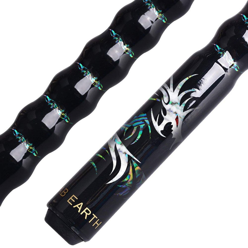 AB Earth 58" Pool Cue/Pool Stick Ergonomic Design Hardwood Canadian Maple 13mm Tip 18-21oz Billiard Cue B1SN, Black Dragon 19oz