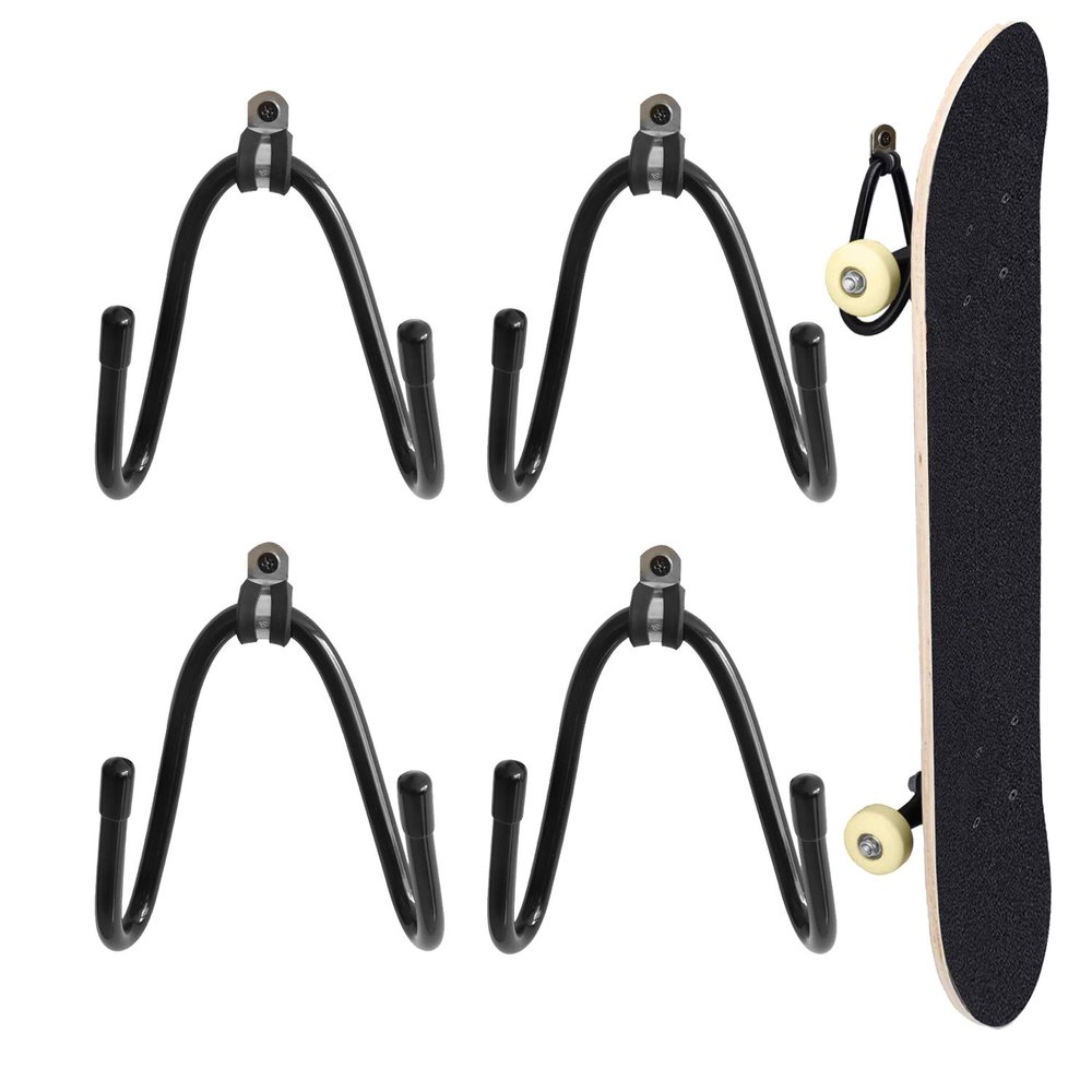 Kesywale 4 Pack Skateboard Rack Wall Mount Adjustable Longboard Deck Wall Hanger Holder Display for Guitar, Skis, Snowboards, Water Skis and More