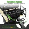 10L0L No Drilling Golf Cart Bag Holder, Universal Adjustable Rear Seat Bag Attachment for 2+2 Seater with 1 Square Metal Frame (Not for Plastic), Stainless Steel Bracket, Fits Yamaha,EZGO, Club Car view 3