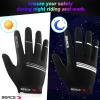 BEACE Cycling Gloves Bike Gloves Biking Gloves for Women(Colorful Night Glow) with Touch Screen-Workout Gloves Full Finger Road Gloves Mountain Bike Gloves Anti-Slip Silicone Palm (Silver, M) view 3