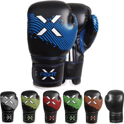 FightX Kids Boxing Gloves for 3-8 Years 4 6 Oz Training MMA Boys Girls Kickboxing Punching Gloves for Training, Punching Bag, Muay Thai, MMA (Blue, 4oz)