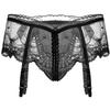 iiniim Men's Sissy Pouch Panties Lace Skirted Mooning Lingerie Nightwear Transgender Bikini Briefs Black One Size view 2