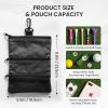 Golf Pouch Bag Tee Pouch Multi Pocket Clip Zipper Hook to Bag 2 Pack with 5 Pcs Cup Tees Value Set Nylon Valuables Holder for Men Women (2 Pack-Black&Blue) view 3