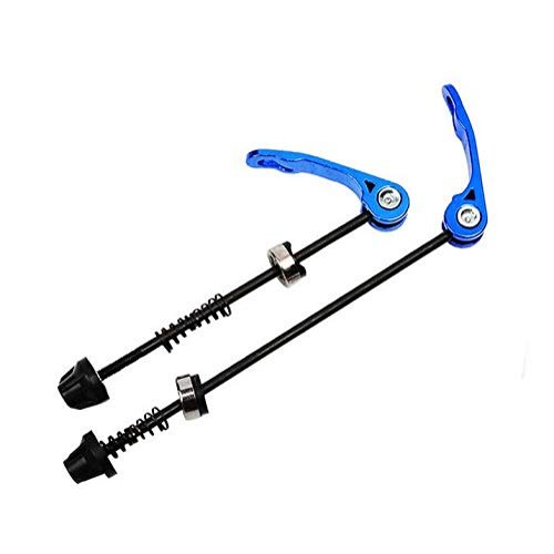 Free-fly MTB Quick Release Bicycle Skewer Set - Front and Rear Mountain Bike Quick Release Skewers - Multiple Color Options (Blue)