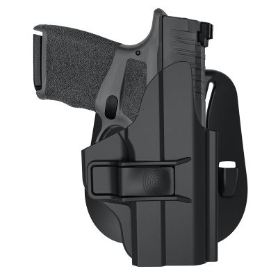 77GO Gun Holster for Springfield Hellcat 9mm Micro-Compact(with Optic or RDP), Adjustable Cant Paddle Holster, OWB Polymer Holster, Open Carry Tactical Belt Holsters - Right Handed