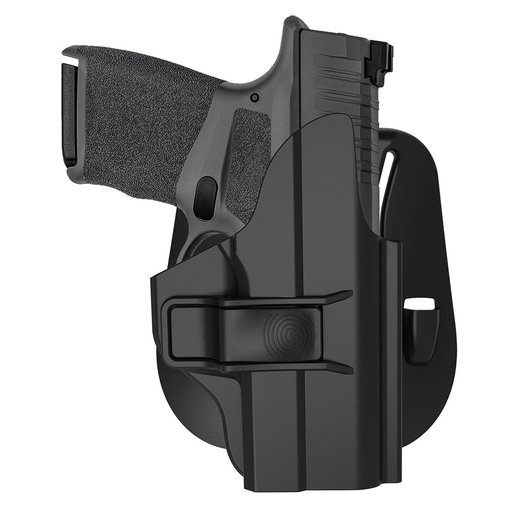 77GO Gun Holster for Springfield Hellcat 9mm Micro-Compact(with Optic or RDP), Adjustable Cant Paddle Holster, OWB Polymer Holster, Open Carry Tactical Belt Holsters - Right Handed