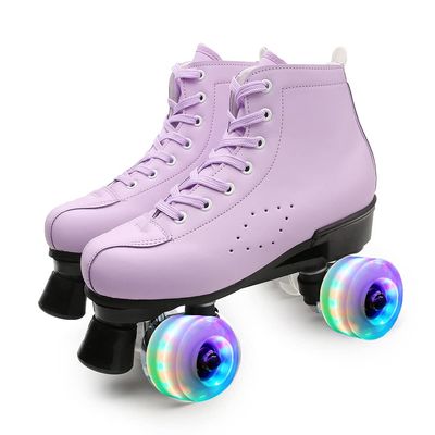 Chiximaxu Womens Quad Roller Skates Outdoor Indoor Beginner Skating Shoes for Youth and Adults Purple 36