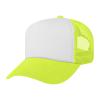TopTie Kids 5 Panel Trucker Cap Mesh Snapback Hat Foam Front for Boys Girls Aged 3-7 Years Old-Neon Yellow/White view 2