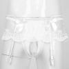 iiniim Men's Sissy Pouch Panties Lace Skirted Mooning Lingerie Nightwear Transgender Bikini Briefs White One Size view 3