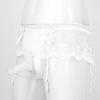 iiniim Men's Sissy Pouch Panties Lace Skirted Mooning Lingerie Nightwear Transgender Bikini Briefs White One Size view 4