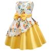 CMMCHAAH Kids Floral Print Frock Wedding Pageant Party Dresses Girls Sleeveless Holiday Dress(Yellow,140) view 2
