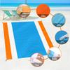 Beach Blanket Sand Proof, Extra Large Beach Mat Outdoor Picnic Blanket 84" x 79" for 5-7 Adults, Waterproof Foldable Picnic Mat with Portable Bag and 4 Stakes for Beach Travel Camping Hiking Fishing view 2