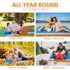 Beach Blanket Sand Proof, Extra Large Beach Mat Outdoor Picnic Blanket 84" x 79" for 5-7 Adults, Waterproof Foldable Picnic Mat with Portable Bag and 4 Stakes for Beach Travel Camping Hiking Fishing view 4