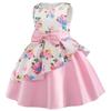 CMMCHAAH Girls Knee Dresses Kids Christmas Easter Floral Print Frocks Graduation Dress Sleeveless(Pink,110) view 2