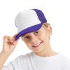 TopTie Kids 5 Panel Trucker Cap Mesh Snapback Hat Foam Front for Boys Girls Aged 3-7 Years Old-Purple/White view 1