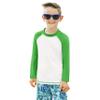 City Threads Boys Rashguard Swim Shirt UPF 50+ Soft Comfortable Durable Sun Protection Made in USA, White with Elf Green, 12-18 Months view 1