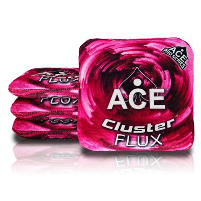 CornholeAce Cluster Flux | Pink (Set of 4 Bags) | ACE Pro Stamped | Cluster Pad Technology | Dual Sided Slick Stick All Weather | Professional Cornhole Bags