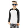 City Threads Boys Rashguard Swim Shirt UPF 50+ Soft Comfortable Durable Sun Protection Made in USA, White with Black, 18-24 Months view 1