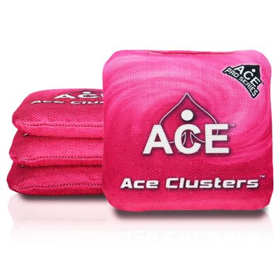 CornholeAce Ace Clusters | Pink (Set of 4 Bags) | ACE Pro Stamped | Cluster Pad Technology | Dual Sided Slick Stick All Weather | Professional Cornhole Bags