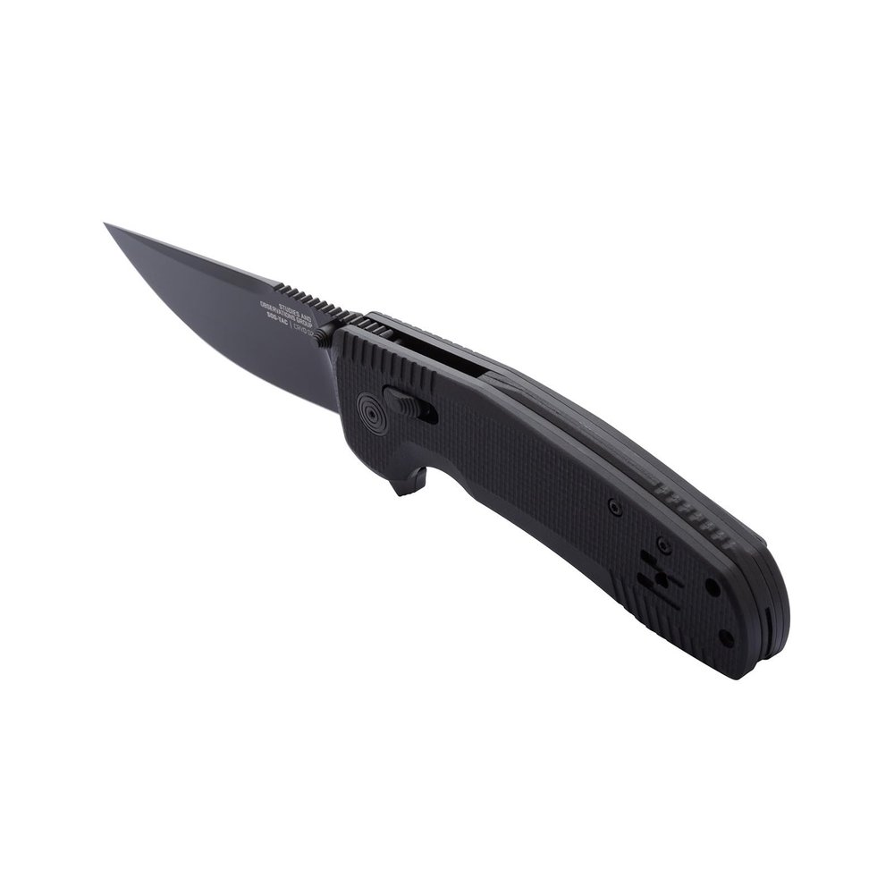SOG TAC XR Professional Folding Knife | 3.4" D2 Tool Steel Blade & Ultra-Grip G10 Handle | Single-Handed Ambidextrous Use, Blackout