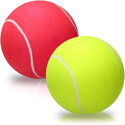 ArtCreativity 8 Inch Jumbo Tennis Balls Set of 2 in Assorted Color Blue, Red, Green & Yellow for Kids Age 3+, Perfect for Kids, Adults or Pets, Autographing & Display, Outdoor Play, Great Game Prize