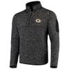 Antigua Men's Heather Black Green Bay Packers Fortune Quarter-Zip Pullover Jacket view 1
