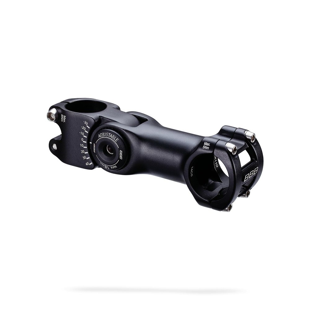 BBB Cycling 90 mm Adjustable Handlebar Stem Stainless Steel Bolts -40 - +40 Angle 31.8 mm Center Diameter 6061 T6 Aluminum HighSix OS BHS-29