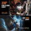 EGUKU Headlamp Rechargeable, Rechargeable LED Headlamps 1200Lumens 2 COB 230Wide Beam Headlight with Bright 5 Modes Lightweight Waterproof Head Lamp for Outdoor Running, Camping Hiking view 2