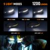 EGUKU Headlamp Rechargeable, Rechargeable LED Headlamps 1200Lumens 2 COB 230Wide Beam Headlight with Bright 5 Modes Lightweight Waterproof Head Lamp for Outdoor Running, Camping Hiking view 3