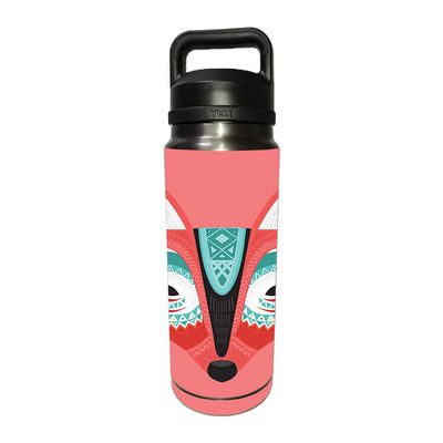 MightySkins Skin Compatible with YETI Rambler 26 OZ Bottle - Aztec Fox | Protective, Durable, and Unique Vinyl Decal wrap Cover | Easy to Apply, Remove, and Change Styles | Made in The USA