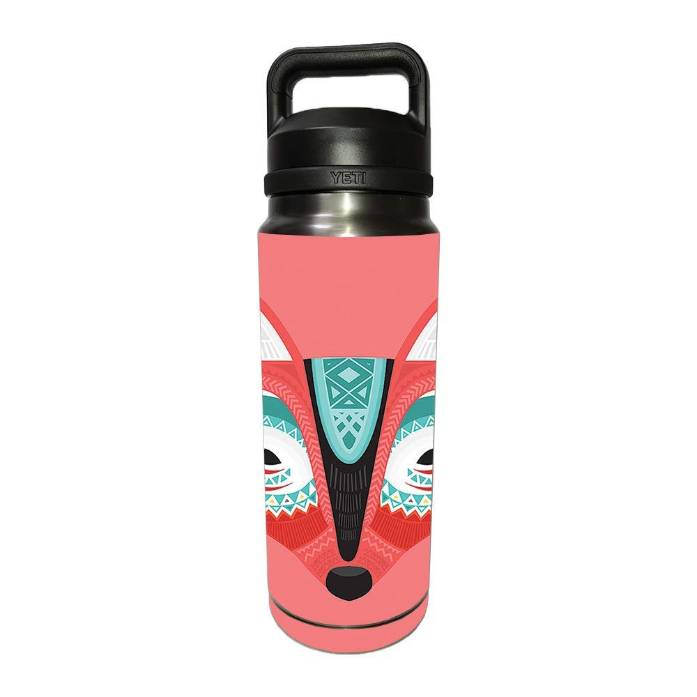 MightySkins Skin Compatible with YETI Rambler 26 OZ Bottle - Aztec Fox | Protective, Durable, and Unique Vinyl Decal wrap Cover | Easy to Apply, Remove, and Change Styles | Made in The USA