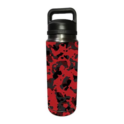 MightySkins Skin Compatible with YETI Rambler 26 OZ Bottle - Red Modern Camo | Protective, Durable, and Unique Vinyl Decal wrap Cover | Easy to Apply, Remove, and Change Styles | Made in The USA