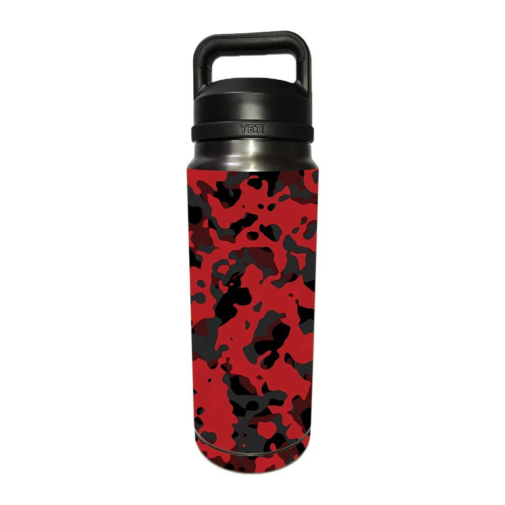 MightySkins Skin Compatible with YETI Rambler 26 OZ Bottle - Red Modern Camo | Protective, Durable, and Unique Vinyl Decal wrap Cover | Easy to Apply, Remove, and Change Styles | Made in The USA