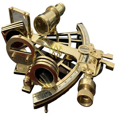Brass Functional Sextant Maritime Ship Navigation Sailor Astrolabe Boat Compass Sextant Instrument Vintage Gift