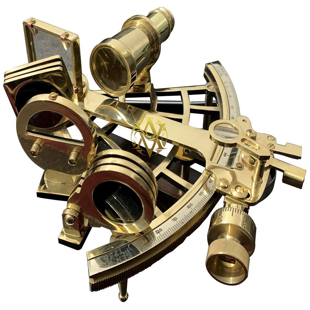 Brass Functional Sextant Maritime Ship Navigation Sailor Astrolabe Boat Compass Sextant Instrument Vintage Gift