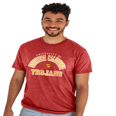 Blue 84 Men's USC Trojans T Shirt Heathered Team Color, Usc Trojans Heather Cardinal, XX-Large