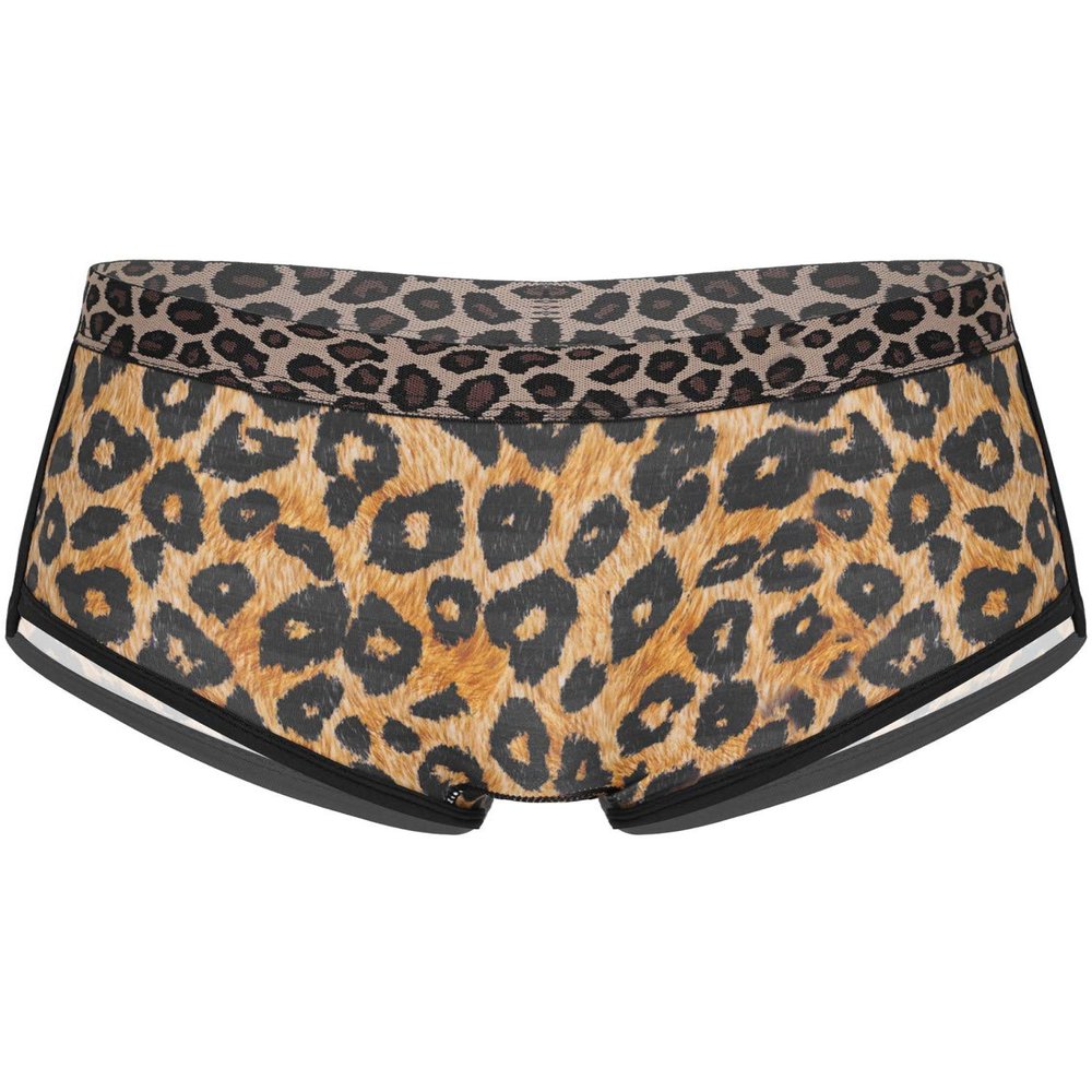 YONGHS Women's Sexy Leopard Print Underwear Hipster Panties High Waist Running Yoga Booty Shorts Activewear Leopard M