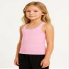 Kurve Premium Girls Seamless Supersoft Wide Strap Comfortable Racerback Tank (Made with Love in The USA), Pink, Age 7-12 view 2