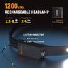 EGUKU Headlamp Rechargeable, Rechargeable LED Headlamps 1200Lumens 2 COB 230Wide Beam Headlight with Bright 5 Modes Lightweight Waterproof Head Lamp for Outdoor Running, Camping Hiking view 4