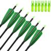 ZSHJGJR 30 Inch Archery Carbon Arrows 500 Spine Practice Hunting Arrows with Removable Tips Arrow Quiver for Compound Recurve Bow Longbow 12Pcs (12pcs Transparent + Quiver) view 2