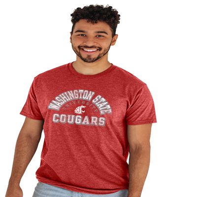Blue 84 Men's Washington State Cougars T Shirt Heathered Team Color, Washington State Cougars Heather Cardinal, Large