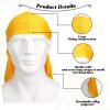 16 Pieces Velvet Durags for Men Long Tail Durags Caps Wide Strap Headwraps Soft Turban Beanies Pirate Hat Velvet Doo Rag for 360 Waves Men Women, 16 Colors view 4