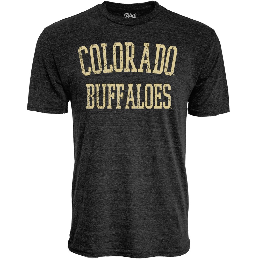Blue 84 Men's Colorado Buffaloes T Shirt Tri-Blend Team Color, Colorado Buffaloes Black, Large